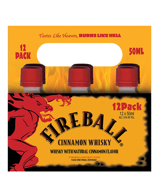 Fireball Cinnamon Whisky - 12x 50ml Bottles