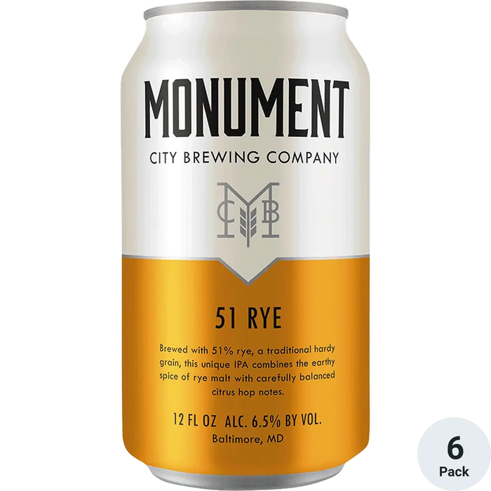 Monument City 51 Rye - 6x 12oz Cans