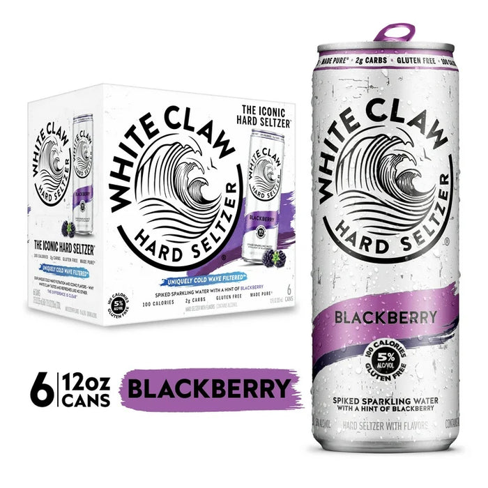 White Claw Hard Seltzer Blackberry - 6x 12oz Cans